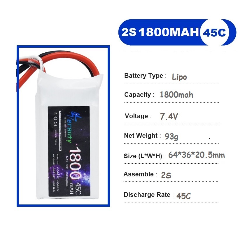 2PCS 7.4V Lipo 2S Battery 1500 - Drone Racing Battery recensione e prezzo